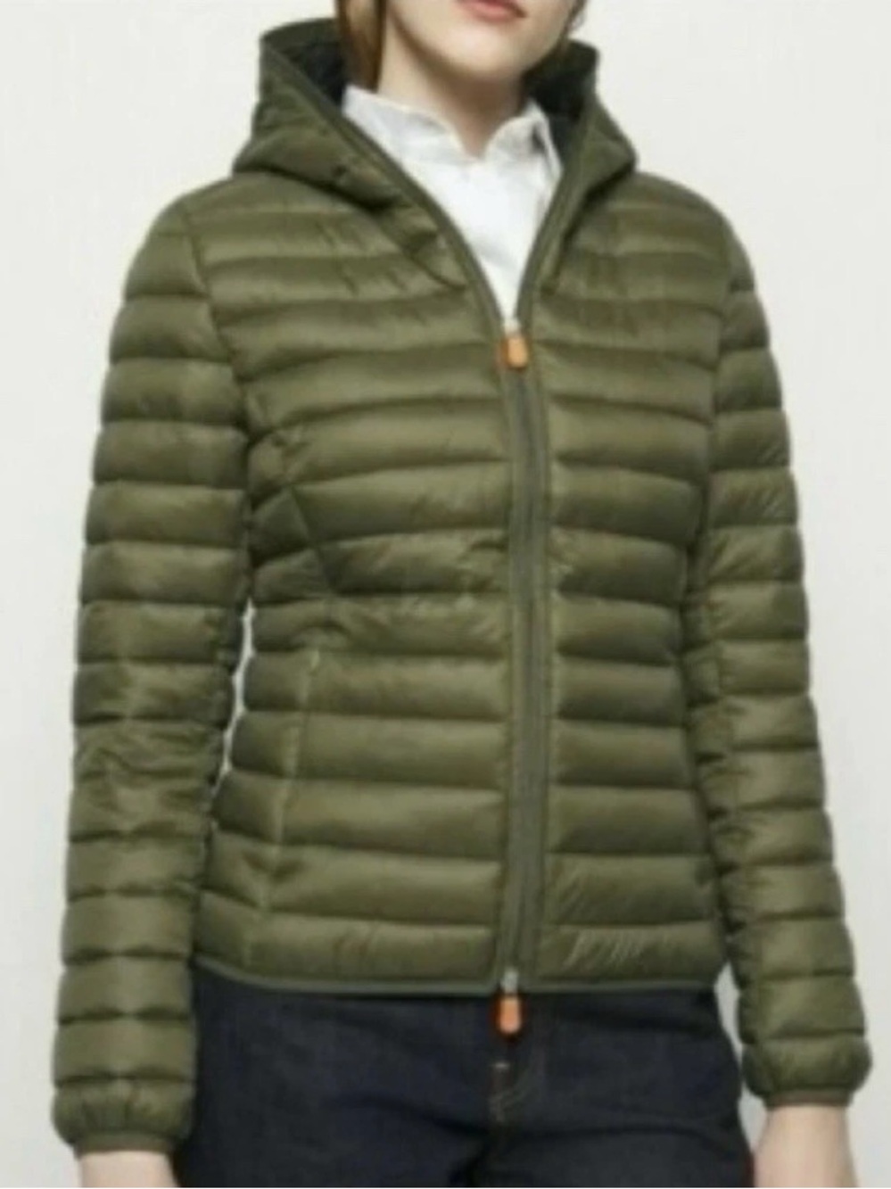Save The DuckWomen's Olive Hooded Packable Puffer Jacket Size 1/S